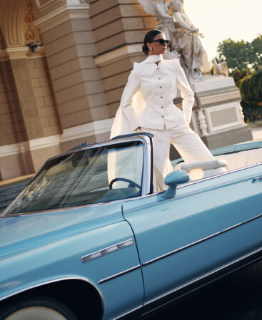 Fitted jacket FLEUR white