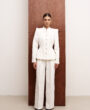 Fitted jacket FLEUR white