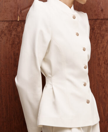 Fitted jacket FLEUR white