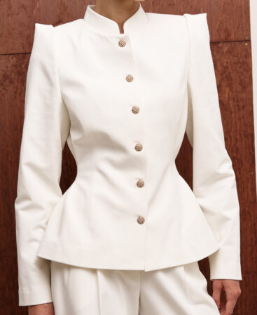 Fitted jacket FLEUR white