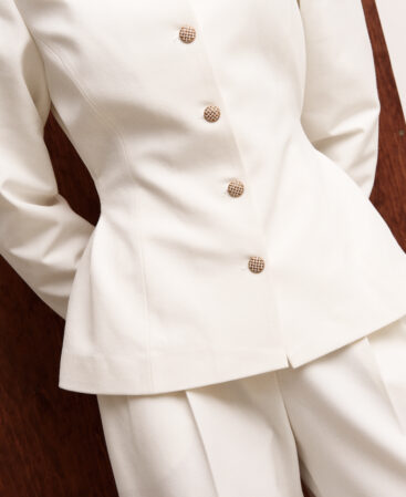 Fitted jacket FLEUR white