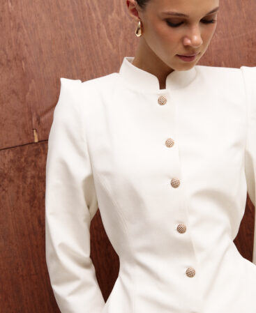 Fitted jacket FLEUR white