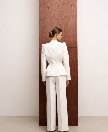 Fitted jacket FLEUR white