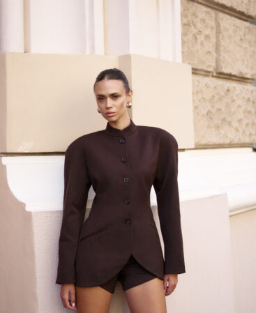 Fitted jacket CUIR