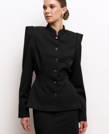 Fitted jacket FLEUR black