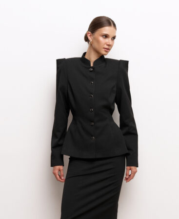 Fitted jacket FLEUR black