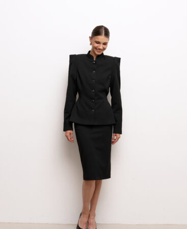 Fitted jacket FLEUR black