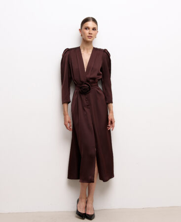 Satin dress Angeline choco