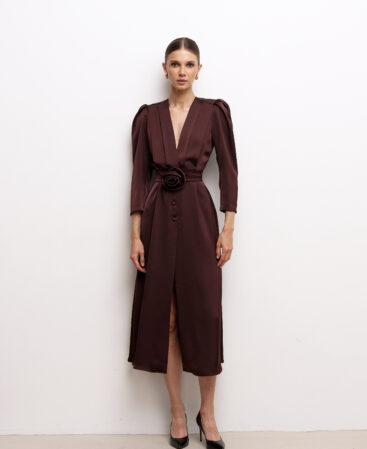 Satin dress Angeline choco