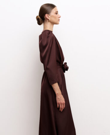Satin dress Angeline choco