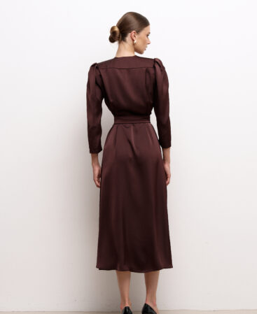 Satin dress Angeline choco