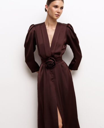 Satin dress Angeline choco