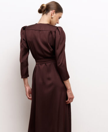 Satin dress Angeline choco