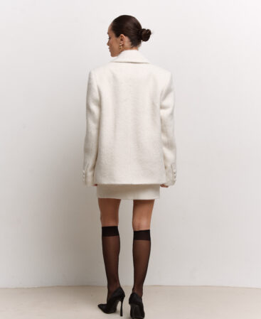 Coat-blazer in textured wool MILKY