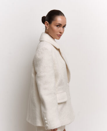 Coat-blazer in textured wool MILKY