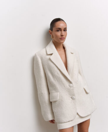 Coat-blazer in textured wool MILKY