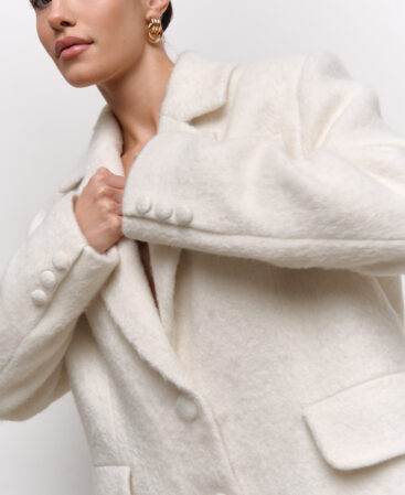 Coat-blazer in textured wool MILKY