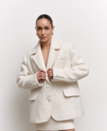 Coat-blazer in textured wool MILKY