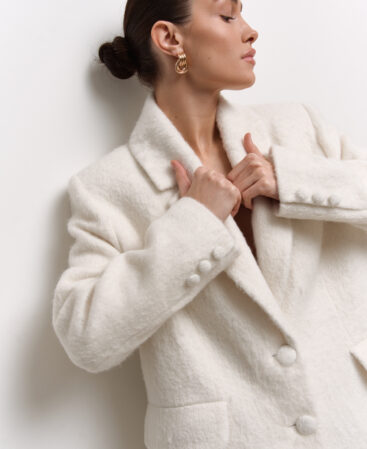 Coat-blazer in textured wool MILKY