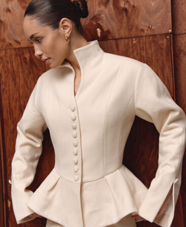 Fitted wool jacket with peplum Élise