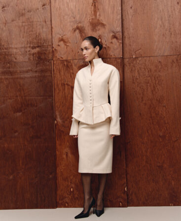 Fitted wool jacket with peplum Élise