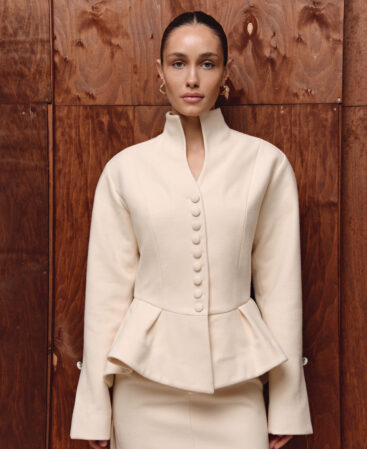 Fitted wool jacket with peplum Élise