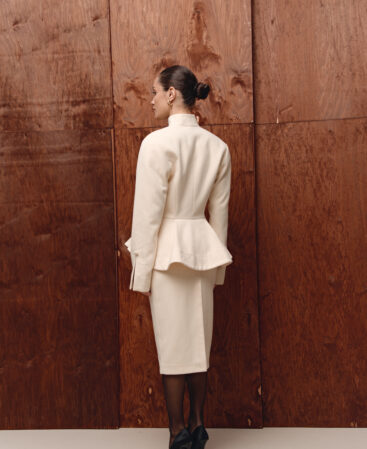 Fitted wool jacket with peplum Élise