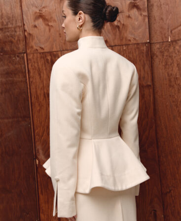 Fitted wool jacket with peplum Élise