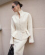 Fitted wool jacket with peplum Élise