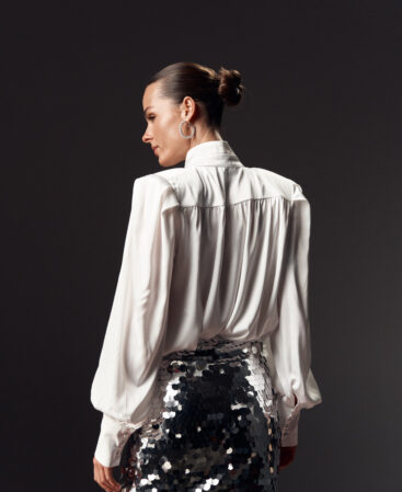 Large-sequin skirt silver