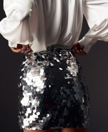 Large-sequin skirt silver