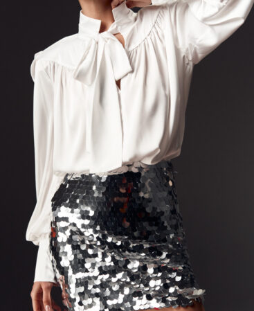 Large-sequin skirt silver