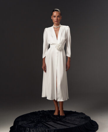 Satin dress Angeline white