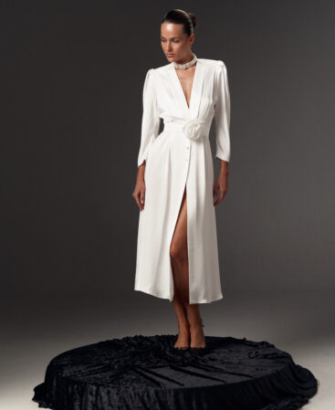 Satin dress Angeline white