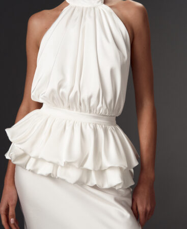 Satin dress with detachable peplum MOLLY 2-in-1