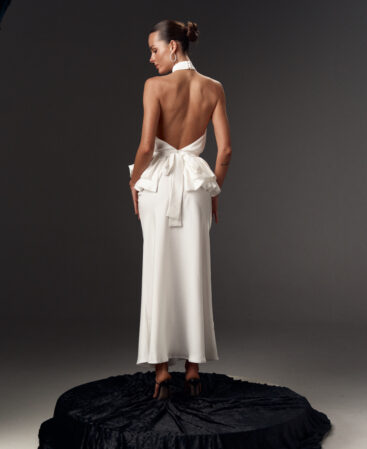 Satin dress with detachable peplum MOLLY 2-in-1