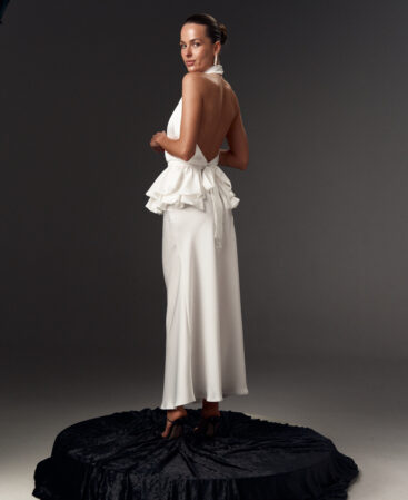 Satin dress with detachable peplum MOLLY 2-in-1