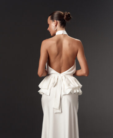Satin dress with detachable peplum MOLLY 2-in-1