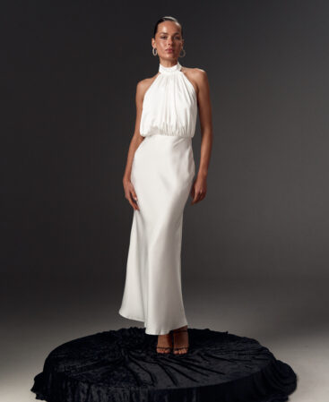 Satin dress with detachable peplum MOLLY 2-in-1