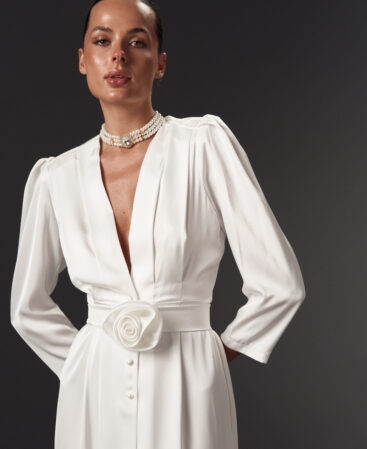 Satin dress Angeline white