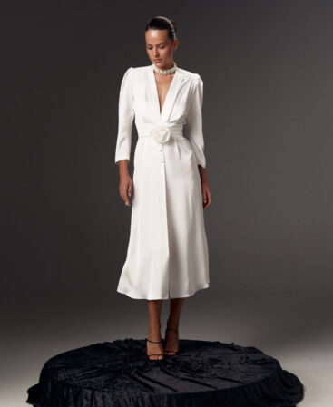 Satin dress Angeline white
