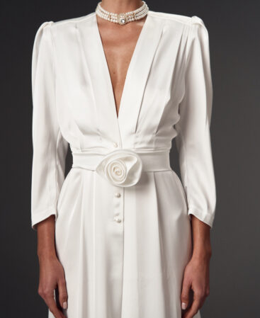Satin dress Angeline white