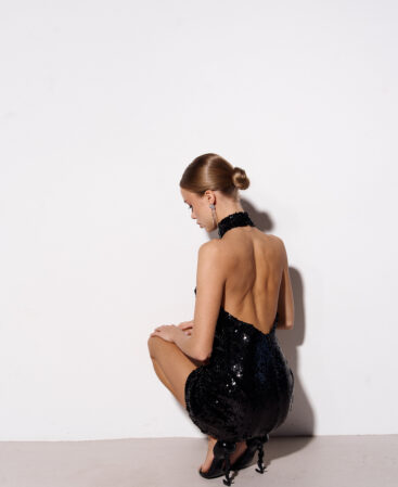 Italian-sequin dress BLACK MINI