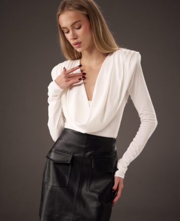 Bodysuit Drapé white