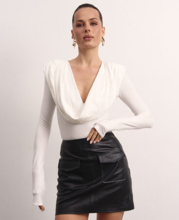 Bodysuit Drapé white