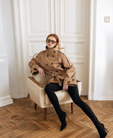 Trench coat with low belt BURBERRY