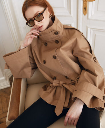 Trench coat with low belt BURBERRY