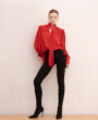 Silk blouse with shoulders COLÊTTE red