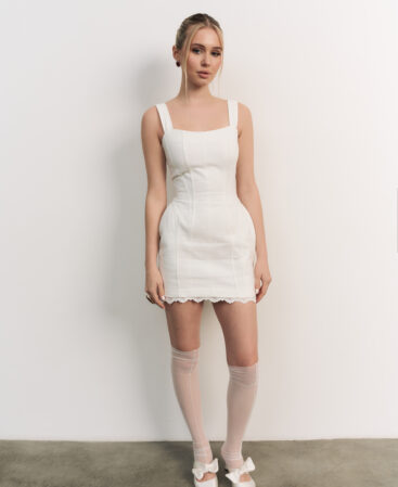 Tulipe Denim Dress white