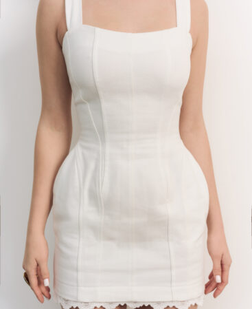 Tulipe Denim Dress white